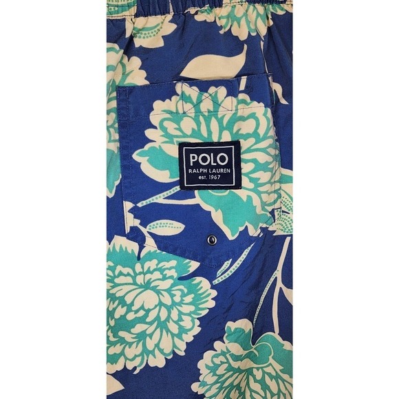 Polo Sport Ralph Lauren Floral Mesh Lined Swim Trunks Shorts Size Large - Picture 3 of 8
